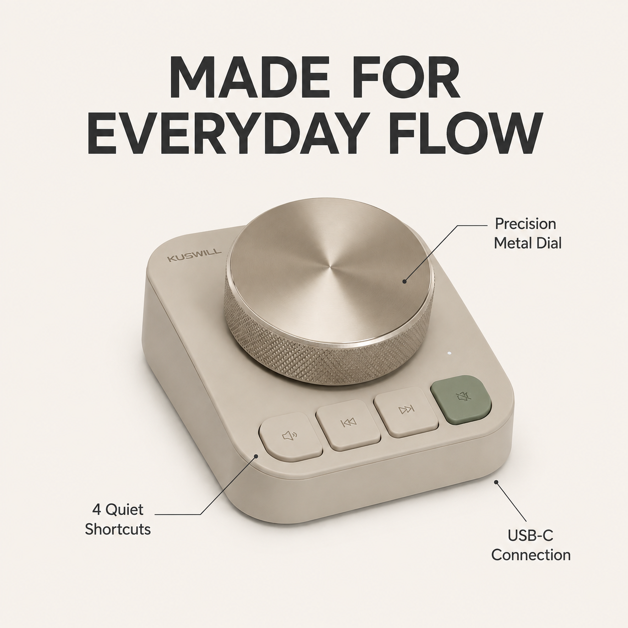KUSWILL QuietFlow D1 Desktop Control Dial