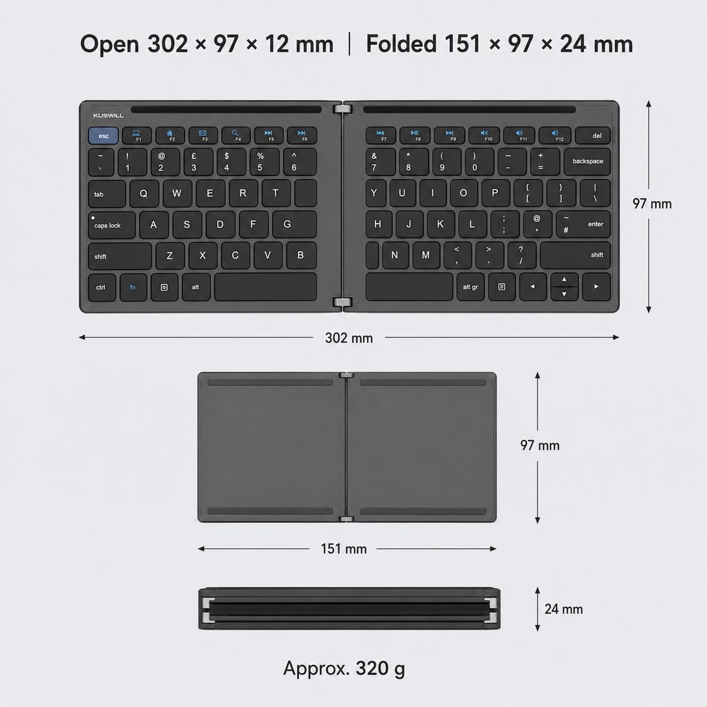 Folding Bluetooth Keyboard