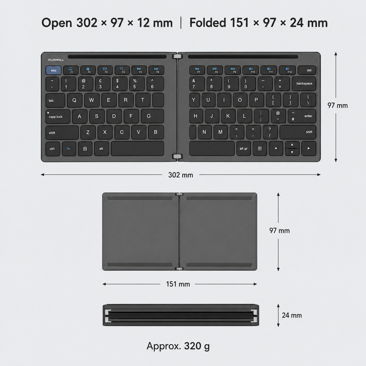 Folding Bluetooth Keyboard