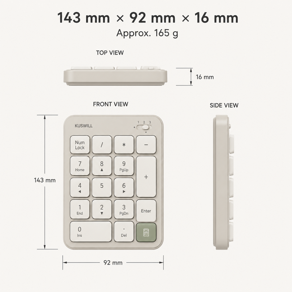 KUSWILL QuietFlow N1 Wireless Numeric Keypad