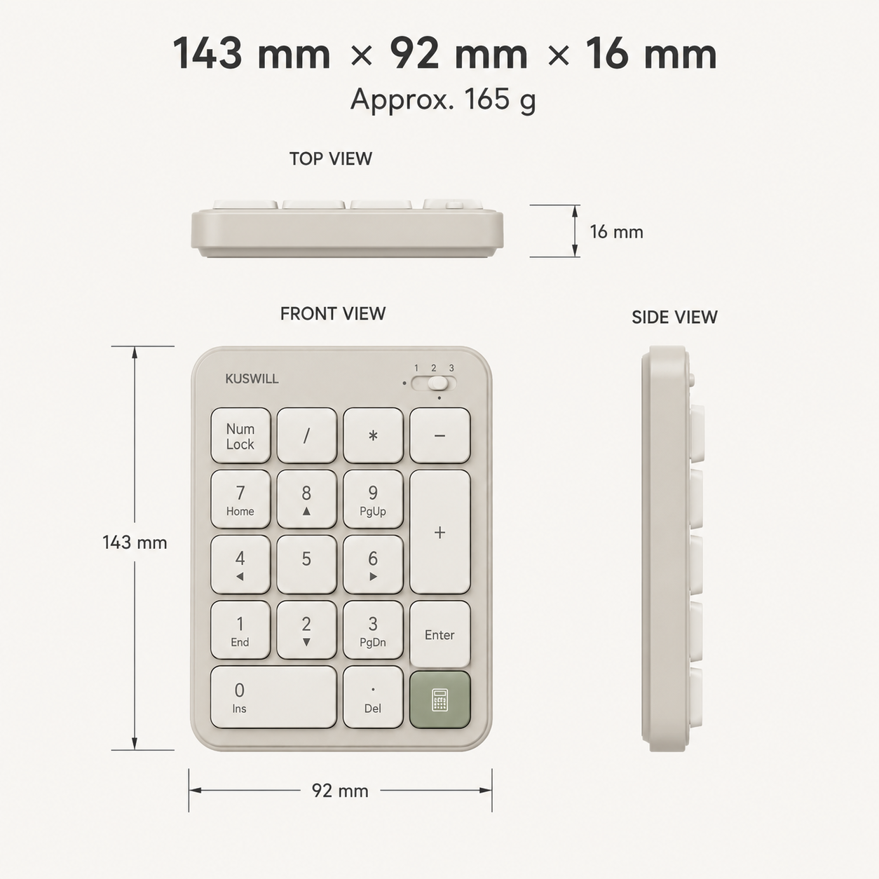 KUSWILL QuietFlow N1 Wireless Numeric Keypad